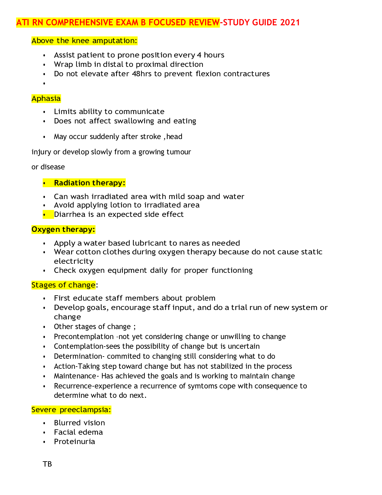 Preview image for ATI RN COMPREHENSIVE EXAM B FOCUSED REVIEW-STUDY GUIDE 2021